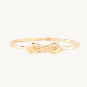 Playful Gold Bow Stacking Ring